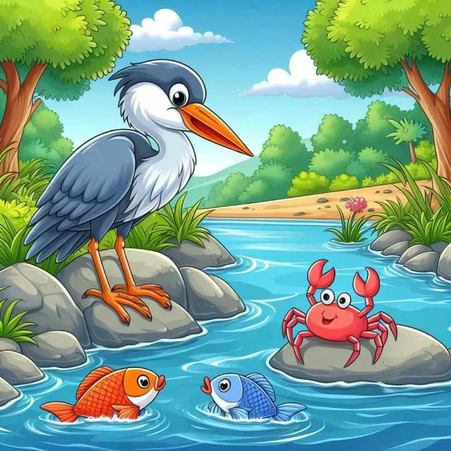 The Crane and the Crab Image